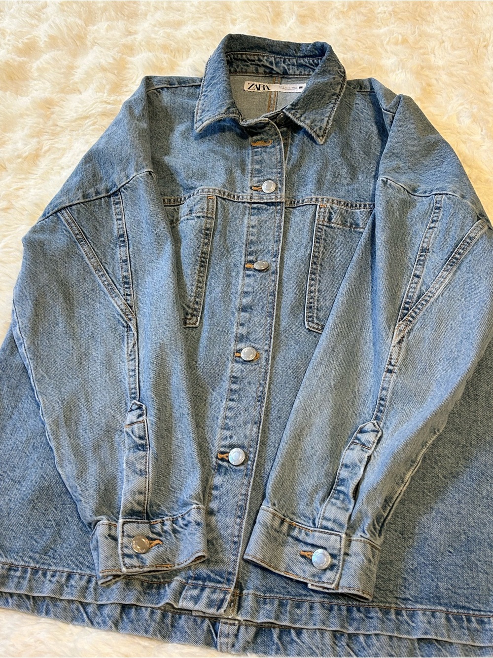 Zara Light Blue Oversized Denim Jacket